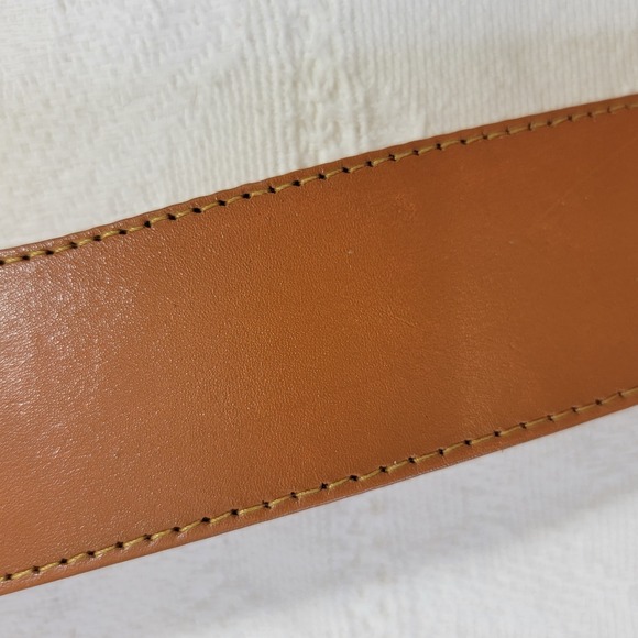Vtg PASTA 90s Western Wide Waist Corset Belt Camel Tan Leather Silver Buckle N30 main image 4